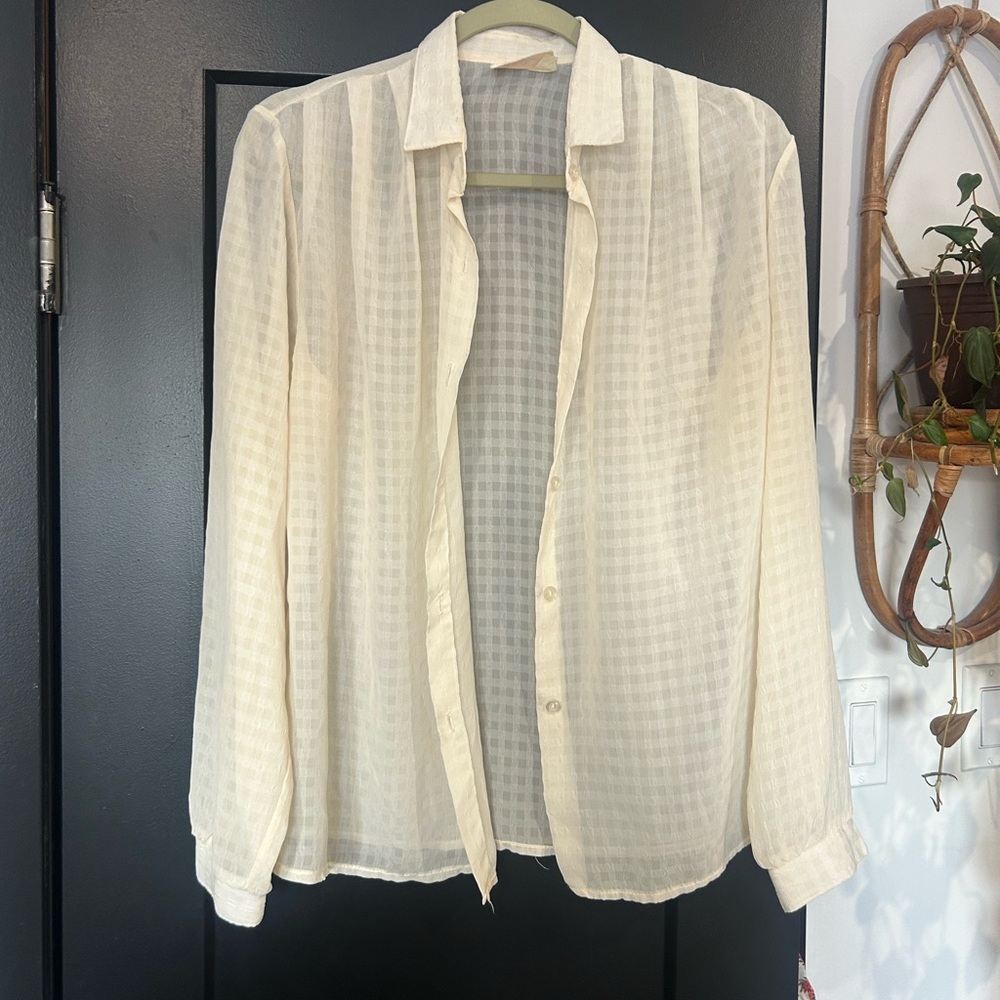 Cream Sheer top